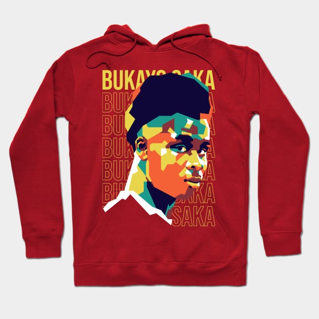 Bukayo Saka on WPAP art 2 Hoodie by pentaShop